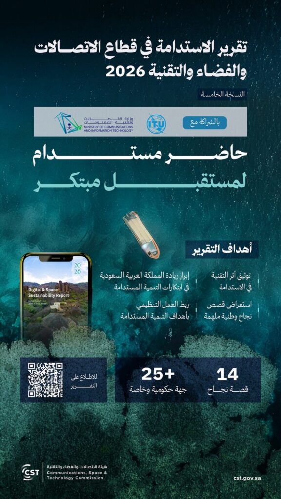 “هيئة الاتصالات” تصدر النسخة الخامسة من تقرير الاستدامة في قطاع الاتصالات والفضاء والتقنية